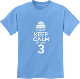 I Can'T Keep Calm I'M 3 3Rd Birthday Shirt Boy Girl Three Years Old Kids T-Shirt